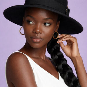 Women's Forever 21 Black Wool Floppy Hat One Size